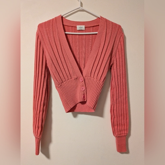 Aritzia Wilfred Candy Drop Plunge Front Cardigan - Picture 4 of 7
